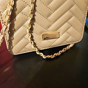 Cute bebe chained cross bag in light brown